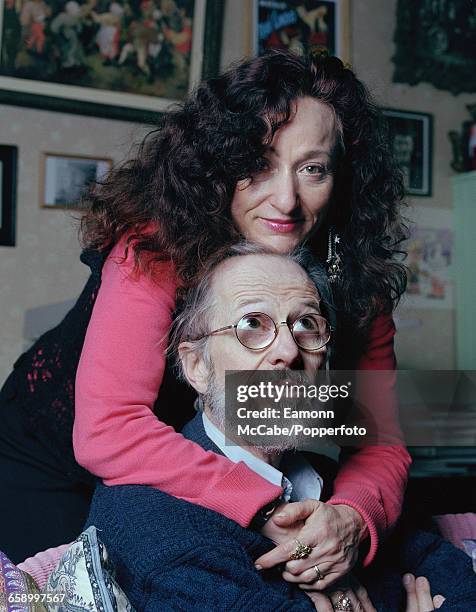 American cartoonist Robert Crumb at home with his wife and fellow artist Aline Kominsky-Crumb, in Sauve, France, circa 2010.