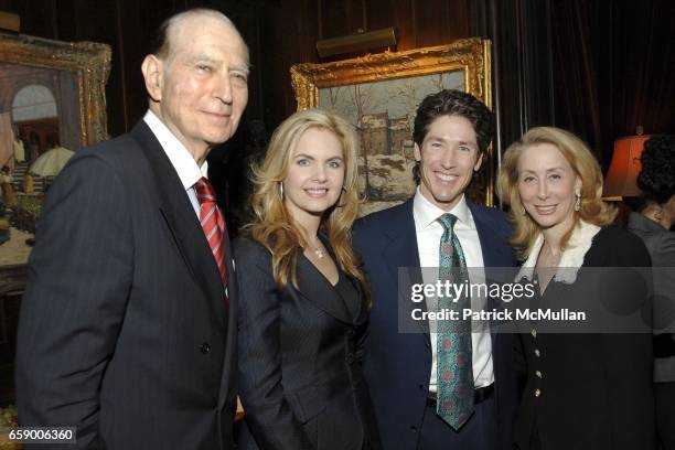 Ambassador John Loeb, Pastor Victoria Osteen, Pastor Joel Osteen and Sharon Handler attend A NIGHT OF HOPE Dinner with Pastors Joel and Victoria...