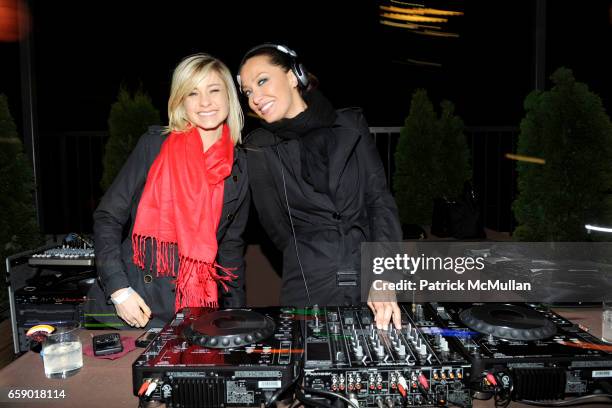 Laura Polko and Sky Nellor attend LA NOTTE ARANCIONE Launch of SOLERNO BLOOD ORANGE LIQUEUR to benefit SAVE VENICE at 20 Pine on April 23, 2009 in...