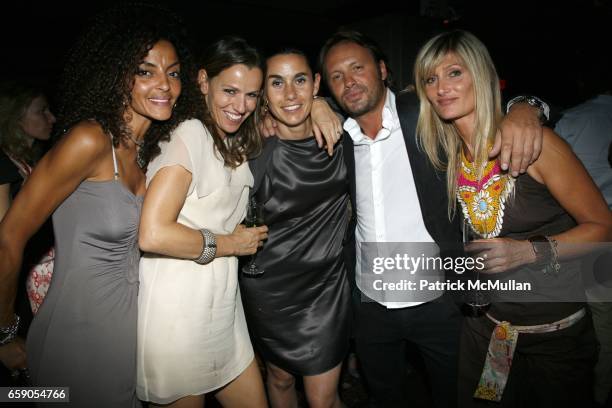 Mina Saquet, Karine Jones, Charlotte Sarkozy, Yan Saquet and Isabelle Camus attend WEG 80s Party Hosted by YAN SAQUET MUSIC DESIGN at 409 W. 13th St...