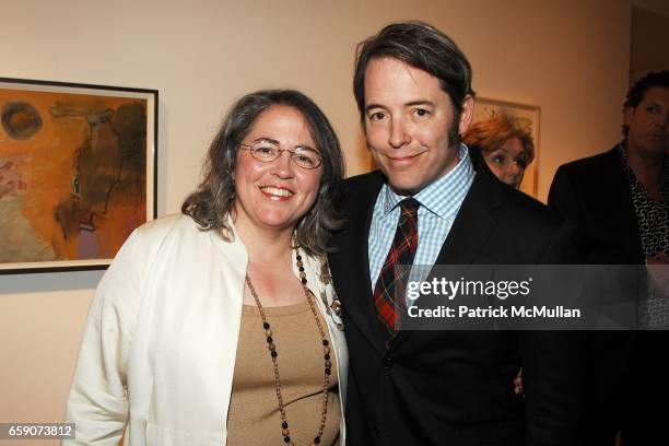 Janet Broderick and Mattew Broderick attend Patrica Broderick Exhibit at The Tibor de Nagy Gallery on April 30, 2009 in New York City.