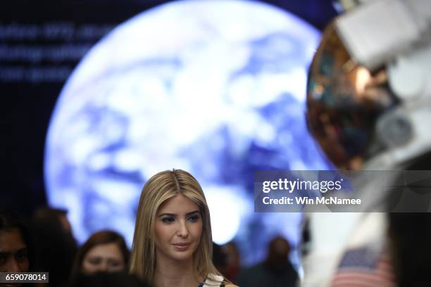 Ivanka Trump tours the Air and Space Museum during an event highlighting women who study Science, Technology, Engineering and Mathematics March 28,...