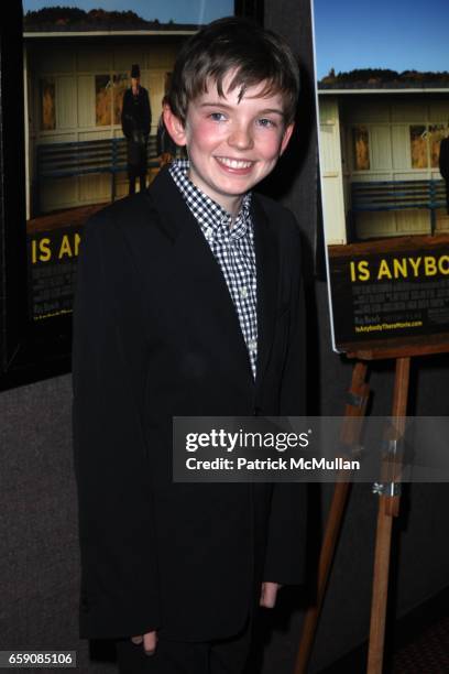 Bill Milner attends New York Premiere of, IS ANYBODY THERE at Cinema 2 on April 6, 2009 in New York City.