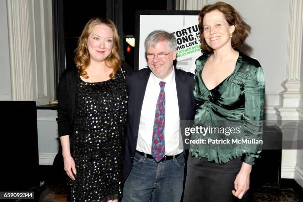 Kristine Nielsen, Christopher Durang and Sigourney Weaver attend Opening Night of WHY TORTURE IS WRONG, AND THE PEOPLE WHO LOVE THEM at The Public...