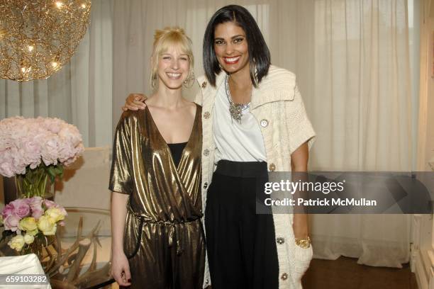 Heather Harlan Randall and Rachel Roy attend RACHEL ROY and JONES APPAREL GROUP Launch Her New Line "RACHEL" at 1411 Broadway on April 29, 2009 in...