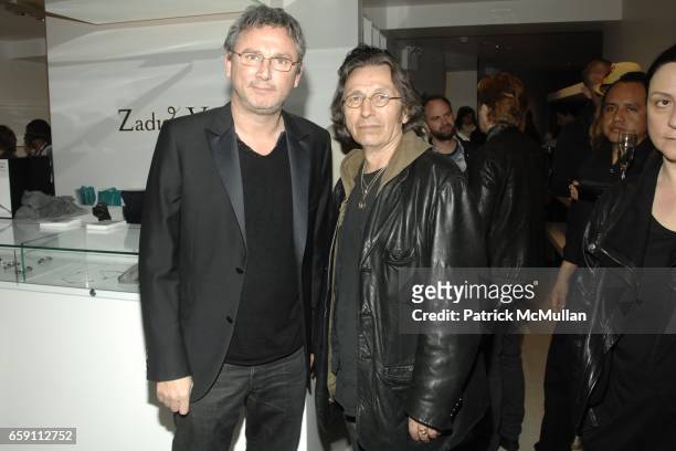 Thierry Gillier and John Trudell attend ZADIG & VOLTAIRE New York City Store Opening at Zadig & Voltaire on April 6, 2009 in New York City.