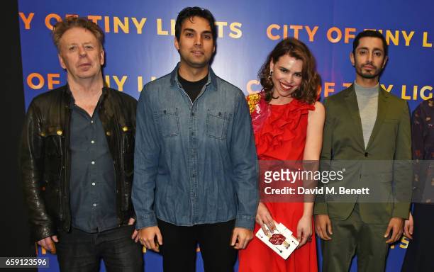 Director Pete Travis, James Floyd, Billie Piper and Riz Ahmed attend a photocall for "City Of Tiny Lights" at the BFI Southbank on March 28, 2017 in...