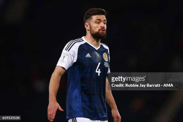 Russell Martin of Scotland during the FIFA 2018 World Cup Qualifier between Scotland and Slovenia at Hampden Park on March 26, 2017 in Glasgow,...