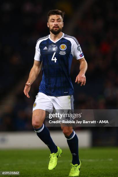 Russell Martin of Scotland during the FIFA 2018 World Cup Qualifier between Scotland and Slovenia at Hampden Park on March 26, 2017 in Glasgow,...