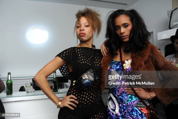 Stacey McKenzie and Rahma Mohamed attend adidas SLVR Store Opening at adidas SLVR Store on February 17, 2009 in New York City.