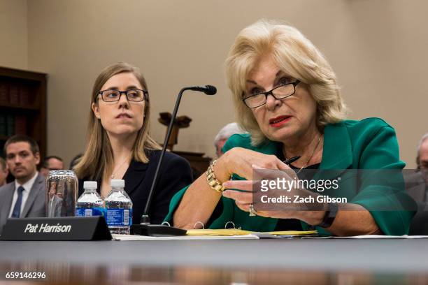 Patricia de Stacy Harrison , president and CEO of the Corporation for Public Broadcasting , testifies before a House subcommittee holding hearings on...