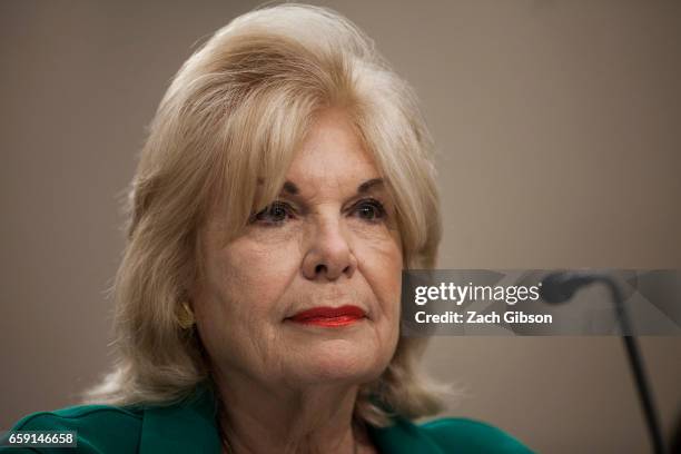 Patricia de Stacy Harrison, president and CEO of the Corporation for Public Broadcasting , testifies before a House subcommittee holding hearings on...