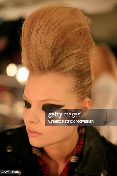 Magdalena Frackowiak attends MARC JACOBS Fall 2009 Collection - Backstage Beauty at NY State Armory on February 16, 2009 in New York City.