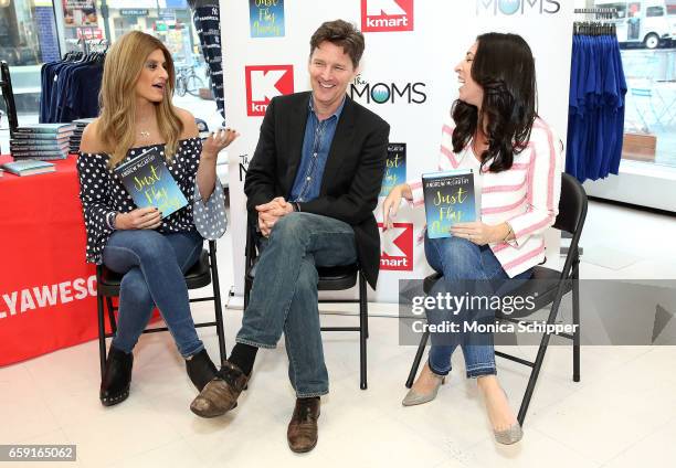 Denise Albert, actor and author Andrew McCarthy, and Melissa Musen Gerstein attend The Moms In Conversation With Andrew McCarthy at Kmart on March...