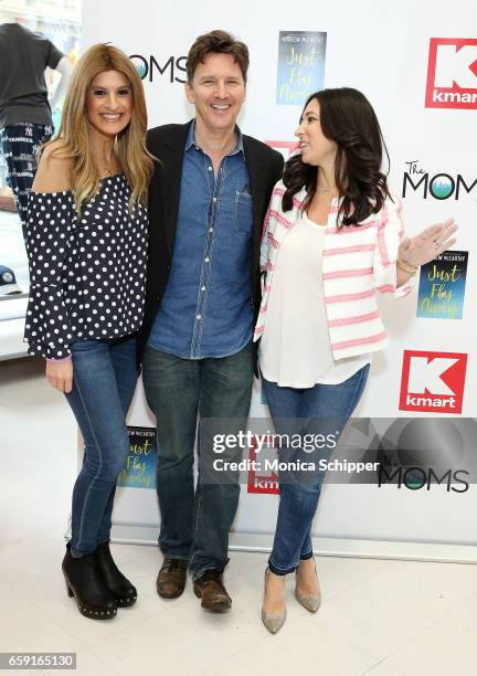 Denise Albert, actor and author Andrew McCarthy, and Melissa Musen Gerstein attend The Moms In Conversation With Andrew McCarthy at Kmart on March...