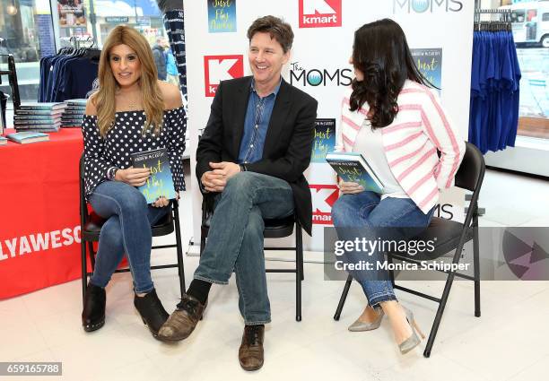 Denise Albert, actor and author Andrew McCarthy, and Melissa Musen Gerstein attend The Moms In Conversation With Andrew McCarthy at Kmart on March...