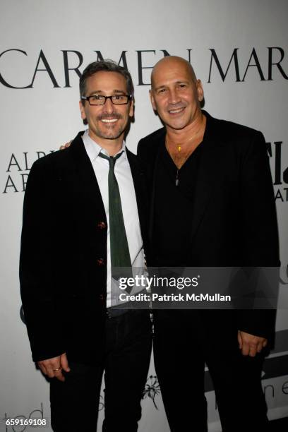 Vincent Longo and Carmen Marc Valvo attend CARMEN MARC VALVO Fall 2009 Presentation at Citrine on February 18, 2009 in New York City.