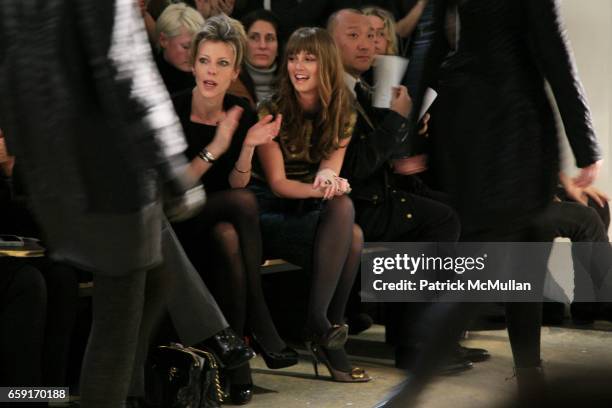 Roberta Myers, Leighton Meester and Joe Zee attend PROENZA SCHOULER Fall 2009 Collection at 508 WEST 26TH STREET on February 18, 2009 in New York...