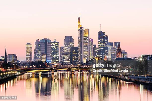 frankfurt skyline - hesse germany stock pictures, royalty-free photos & images