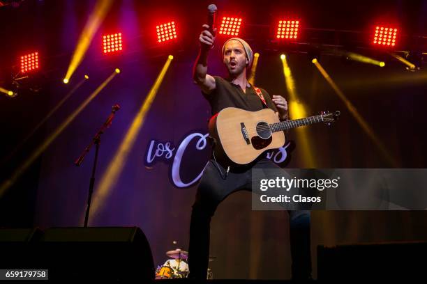 Singer Ignacio Llantada of Los Claxons performs during a show at Pepsi Center on March 25, 2017 in Mexico City, Mexico.