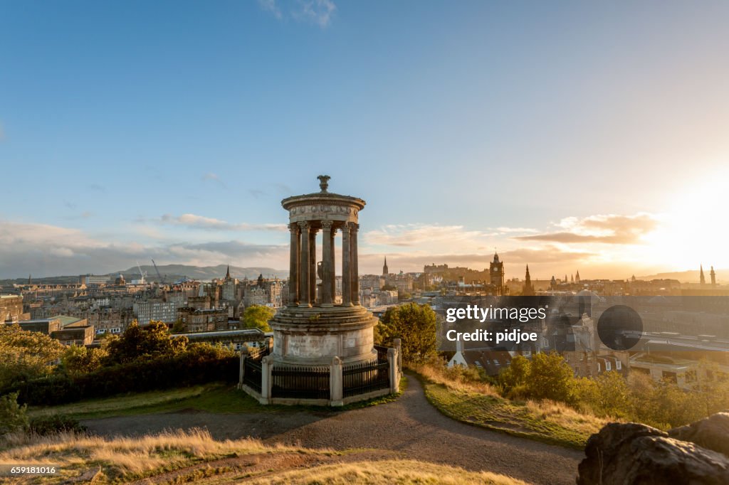 Edinburgh, Calton hill at sunset, Scotland.