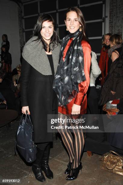 Julia King and Cena Hackler Jackson attend ELISE OVERLAND Fall 2009 Collection at Drive-In Studios on February 14, 2009 in New York City.