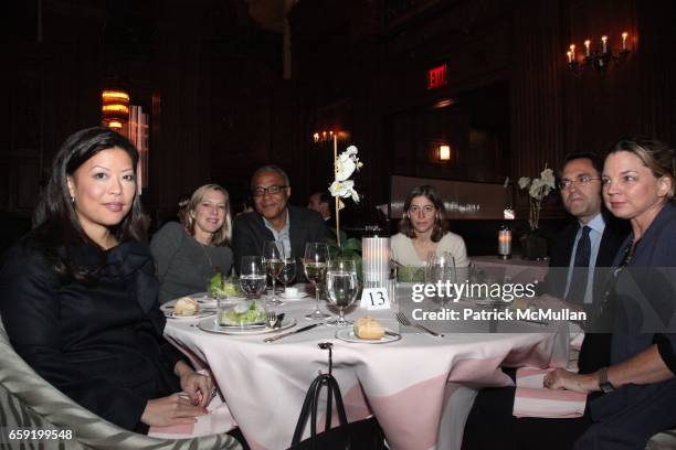 Andrea Wong, guest Amy Richards, Ron Claiborne, Cece Coffin and Don Rose attend GLORIA STEINEM and MORT ZUCKERMAN hosts a lunch with KATE WINSLET in...