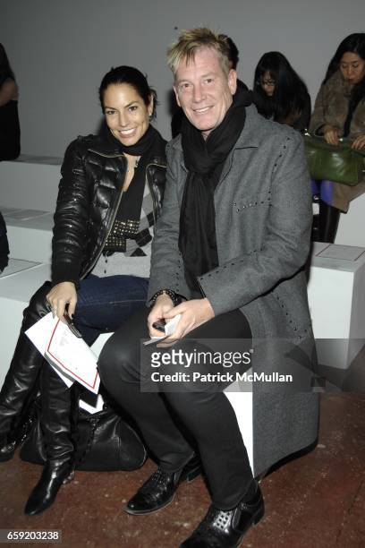 Andrea Bernholtz and Todd Hanshaw attend JONATHAN SAUNDERS Fall 2009 Collection at Skyline 465 10th Ave. On February 15, 2009 in New York City.