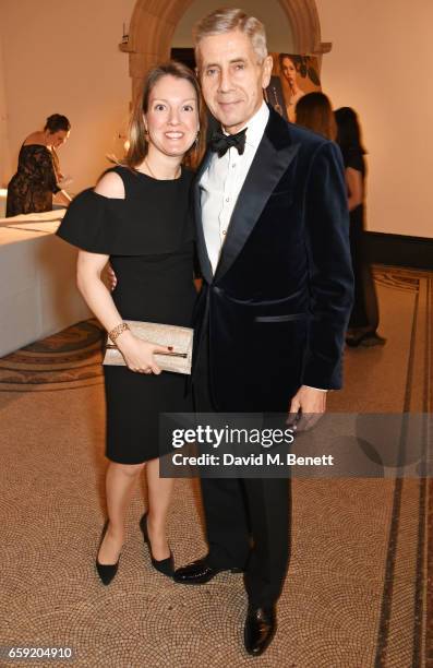 Lord Stuart Rose and Anna Hartropp attend the Portrait Gala 2017 sponsored by William & Son at the National Portrait Gallery on March 28, 2017 in...