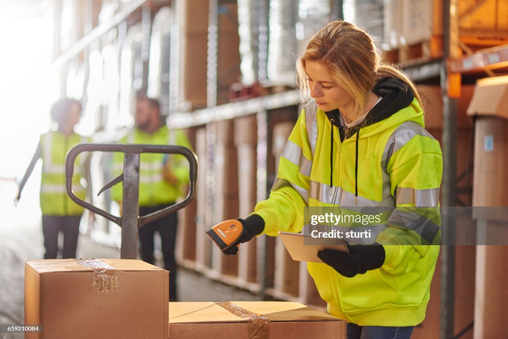 Female warehouse operative