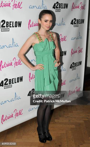 Lily Collins attends Birthday Party for PATRICIA FIELD at Amalia on February 15, 2009 in New York City.