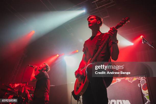 Alex Costello and Alex Adam of Roam perform at O2 Academy Leeds on March 13, 2017 in Leeds, England.