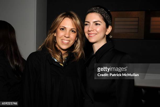 Kristen Gregory and Raigan Gelo attend MERCEDES-BENZ FASHION WEEK Opening Night Party at Shang at The Thompson LES Hotel on February 13, 2009 in New...