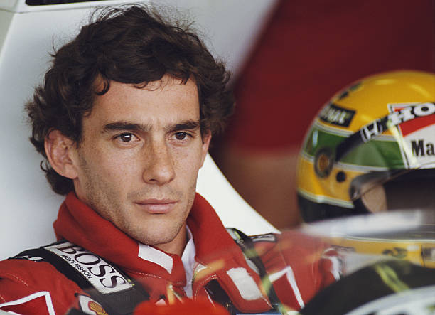 Portrait of Ayrton Senna of Brazil as he sits aboard the Honda Marlboro McLaren McLaren MP4/5 Honda V10 during practice for the Hungarian Grand Prix...