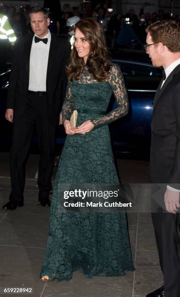 Catherine, Duchess of Cambridge arrives at the 2017 Portrait Gala at National Portrait Gallery on March 28, 2017 in London, England.
