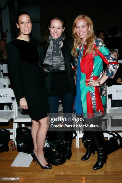 Maggie Katz, Mariah Chase and Alexandra Wilkis-Wilson attend ALVIN VALLEY Fall 2009 Collection Show at The Altman Building on February 12, 2009 in...