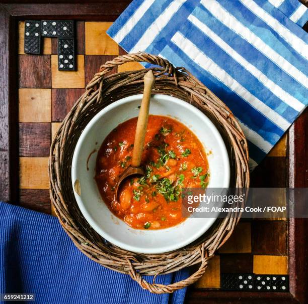 butter beans with herbs and tomatoes - chess board overhead stock pictures, royalty-free photos & images