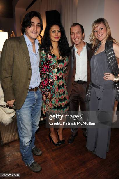 Adam Shugar, Donna D'Cruz, Tom Silverman and Katey Bassano attend VOGUE and BMW party to celebrate the new 2009 BMW 7 Series with Free Arts NYC at...