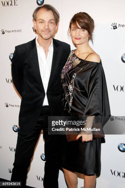 Adrian Van Hooydonk and Helena Christensen attend VOGUE and BMW party to celebrate the new 2009 BMW 7 Series with Free Arts NYC at 122 West 26th...