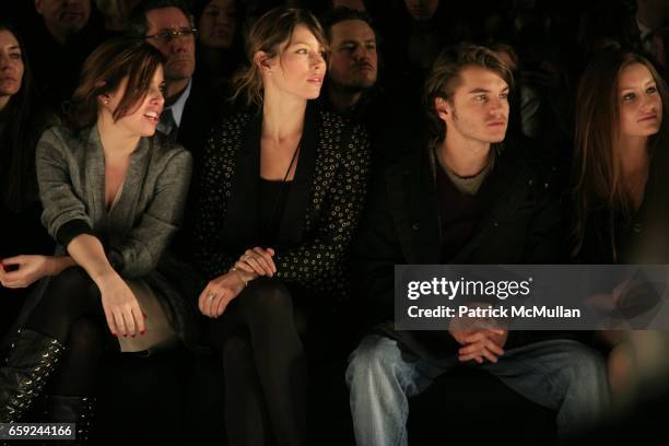 Bobbie Thomas, Jessica Biel, Emile Hirsch, Brianna Domont and attend WILLIAM RAST Fall 2009 Collection at The Tent on February 16, 2009 in New York...