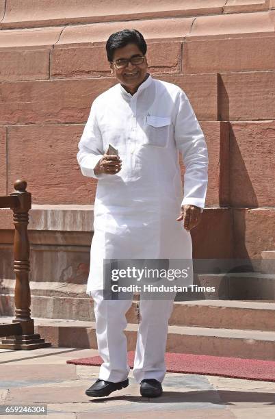 Rajya Sabha MP Pro. Ram Gopal Yadav after attending the Parliament Budget Session part-2, on March 28, 2017 in New Delhi, India. The government has...