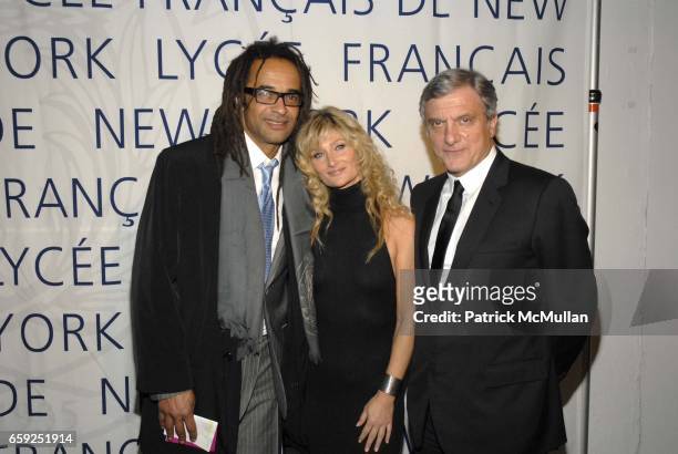 Yannick Noah, Isabelle Camus and Sidney Toledano attend LYCEE FRANCAIS DE NEW YORK Celebrates its 10th Gala at 7 World Trade Center on February 6,...