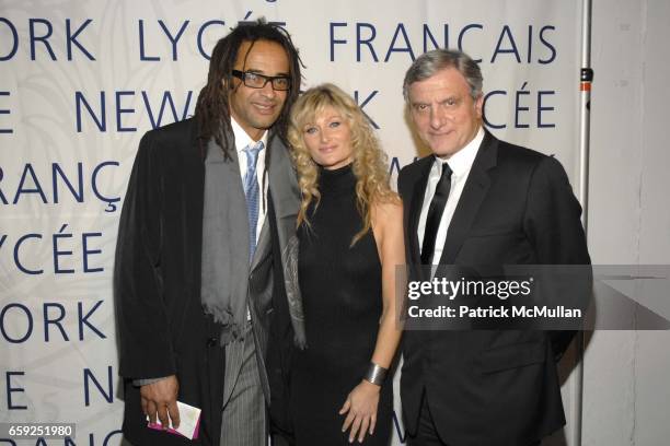 Yannick Noah, Isabelle Camus and Sidney Toledano attend LYCEE FRANCAIS DE NEW YORK Celebrates its 10th Gala at 7 World Trade Center on February 6,...