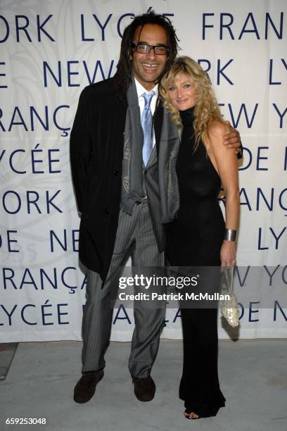 Yannick Noah and Isabelle Camus attend LYCEE FRANCAIS DE NEW YORK Celebrates its 10th Gala at 7 World Trade Center on February 6, 2009 in New York...