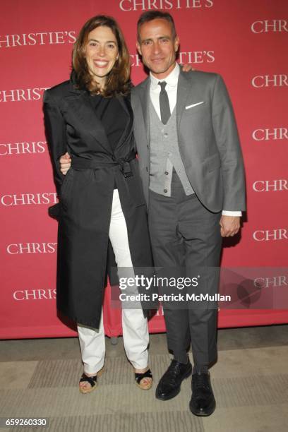 Amy Cappellazzo and Thom Browne attend CHRISTIE'S Exclusive Preview Party for ANDY WARHOL's "DOUBLE MARLON" at Soho Grand Penthouse on April 30, 2008...