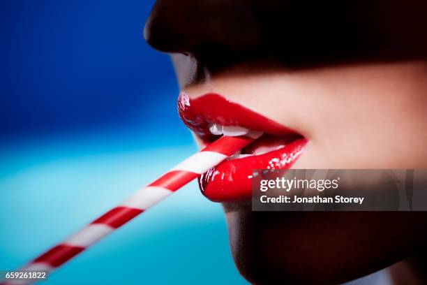 luxury beauty female - straw lips stock pictures, royalty-free photos & images