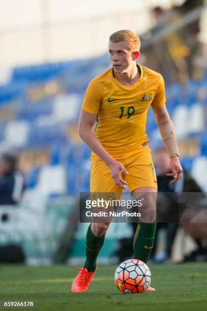 Joshua Laws during the friendly match of national teams U21 of Australia vs. Finland in Pinatar Arena, Murcia, SPAIN. March, 27th 2017 .