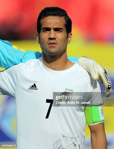 Masoud Sgojaei looks on during Iran against China PR - FIFA 2018 World Cup Qualifier on March 28, 2017 in Tehran, Iran.