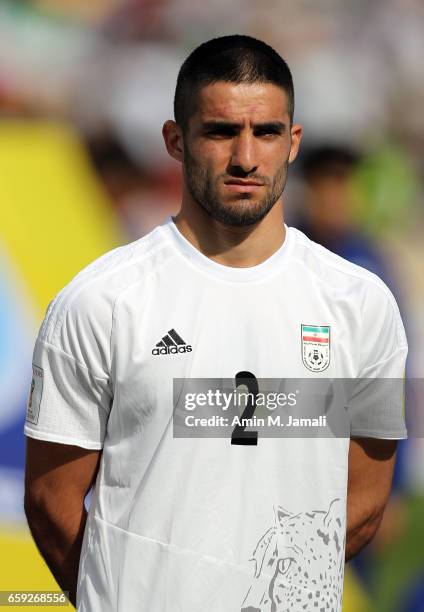 Milad Mohammadi of Iran looks on during Iran against China PR - FIFA 2018 World Cup Qualifier on March 28, 2017 in Tehran, Iran.