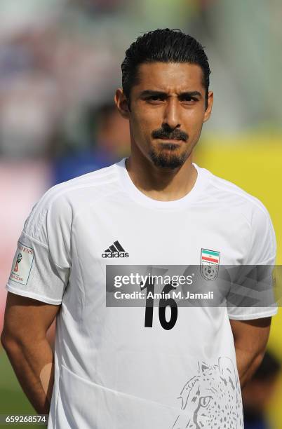 Reza Ghoochannejhad of Iran looks on during Iran against China PR - FIFA 2018 World Cup Qualifier on March 28, 2017 in Tehran, Iran.